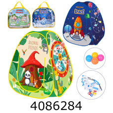 Палатка дитяча в сумці мішень лук кульки 2 види 75*75*90см (12) MR 1261