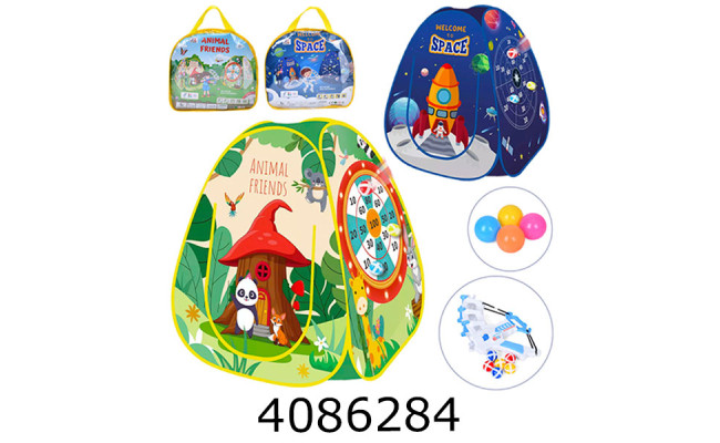 Палатка дитяча в сумці мішень лук кульки 2 види 75*75*90см (12) MR 1261