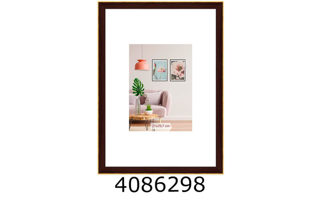 Фоторамка пластик 13*18/12 SA (темно-коричн.золотий обідок з ніжкою)(_) SA1214-12