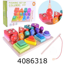 Дерев. іграшка Геометрика 3в1 фігури риболовля паличка 22*15*6см (28) C15002