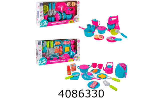 Посуд іграшковий з побутовою технікою 2 види в коробці 25*12*49см (9/18) 66823-2/66823A