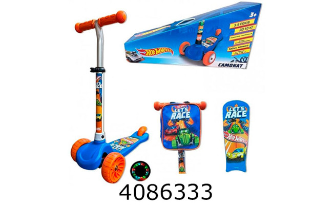 Самокат 3-х колісний Hot Wheels світ. колеса підш. АВЕС-7 до 50кг (6) LS2118