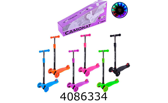 Самокат метал 4 колеса MAXI PU світ. 6 кольорів (6) SC25121