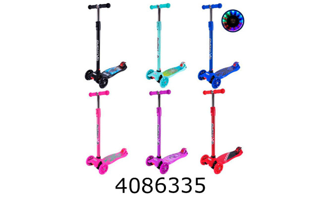 Самокат метал 4 колеса MAXI PU світ. 6 кольорів (10) SC25222