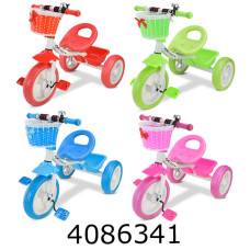 Велосипед 3-х колісний 4 кольори + кошик дзвіночок (6) TR2603