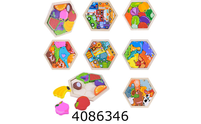 Дерев. іграшка Пазли 7 видів в кульку (160) C9441