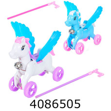 Каталка Єдиноріг на паличці в кульку 2 кольори звук рухл. деталі  30*30*10см (36/72) 32310C