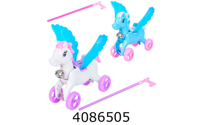 Каталка Єдиноріг на паличці в кульку 2 кольори звук рухл. деталі  30*30*10см (36/72) 32310C