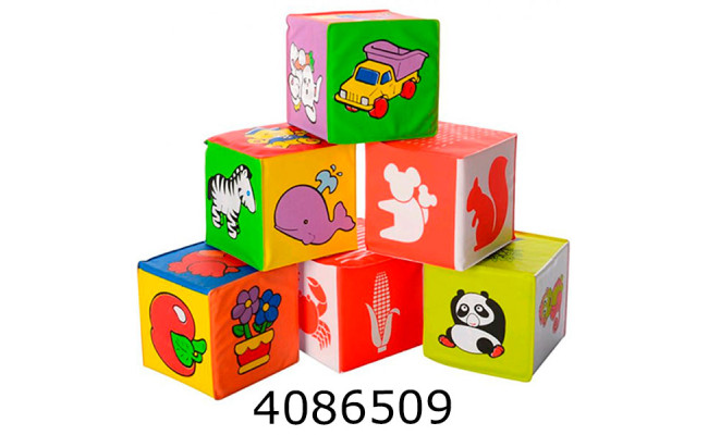 Кубики м'які для купання 6шт в кульку 14*21*7см (72) 5930