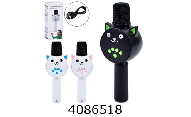 Мікрофон+колонка Karaoke (bluetooth) 3 кольори в коробці  8*20*5см (35) MC811