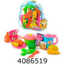Посуд іграшковий Кухонний набір в рюкзаку 16*18*7см (24/48) 9952