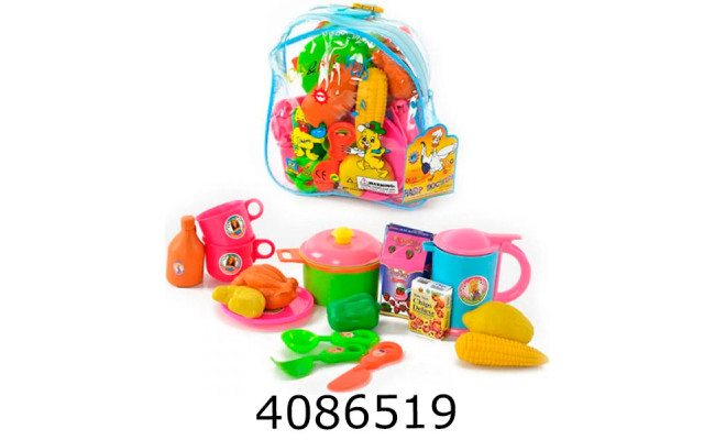 Посуд іграшковий Кухонний набір в рюкзаку 16*18*7см (24/48) 9952