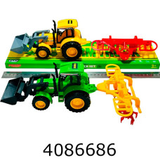 Трактор інерц. в слюді + причіп 42*12*12см (32/64) 858-12