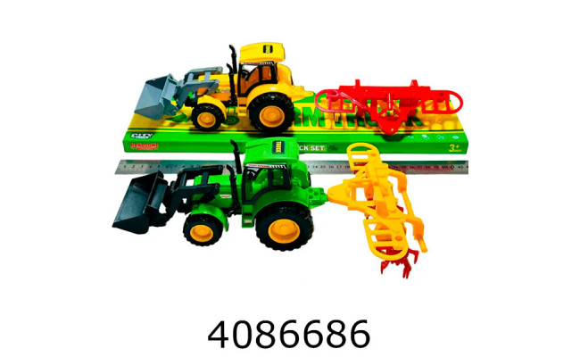 Трактор інерц. в слюді + причіп 42*12*12см (32/64) 858-12