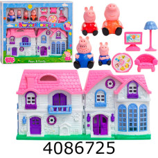 Герої Peppa Pig в коробці 4шт + будиночок 42*34*6см (10/20) PP6005