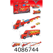 Трейлер в коробці Тачки + машинки 4шт 38*25*7см (24) 038-30B