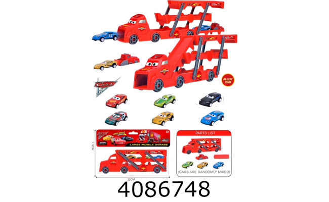Трейлер в коробці Тачки + машинки 3шт 32*23*7см (48) LH901-9