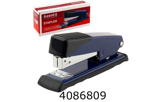 Степлер №24/6 AXENT Exakt-2 метал. 25 арк. синій (12) 4926-02-A