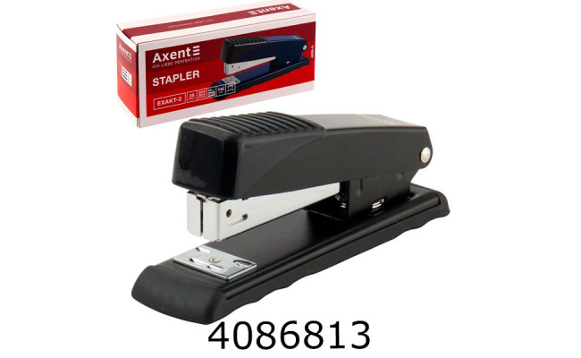 Степлер №24/6 AXENT Exakt-2 метал. 25 арк. чорний (12) 4926-01-A