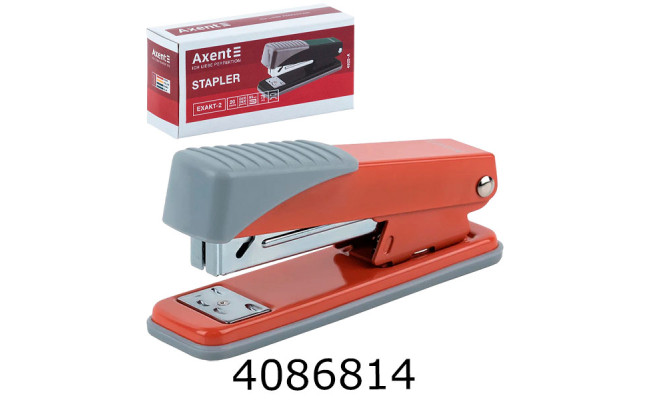 Степлер №24/6 AXENT Exakt-2 метал. 25 арк. Earth colors кораловий (12) 4925-28-A