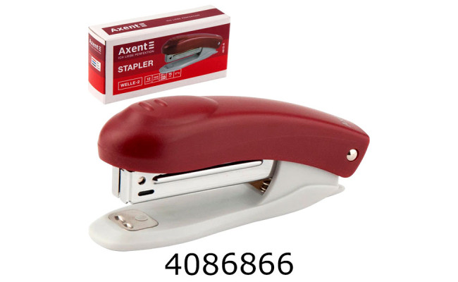Степлер №10 AXENT Welle-2 пласт.12 арк. червоний (12) 4812-06-A