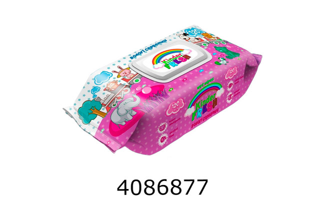 Серветка волога 120шт. Kinder Fresh з клапаном (12)