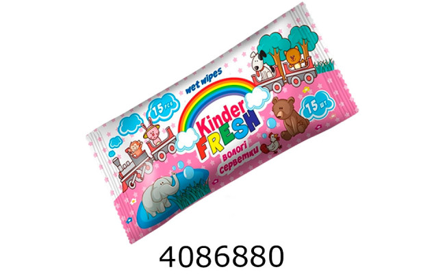 Серветка волога 15шт. Kinder Fresh (132)