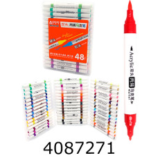 Скетч-маркери 48 кол. акрил. Aodemei двостор. м'який+тверд. plastic box (6) 6140-48M
