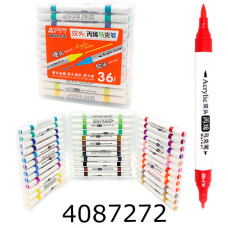 Скетч-маркери 36 кол. акрил. Aodemei двостор. м'який+тверд. plastic box (8) 6140-36M