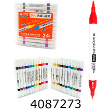 Скетч-маркери 24 кол. акрил. Aodemei двостор. м'який+тверд. plastic box (12) 6140-24M