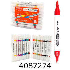 Скетч-маркери 18 кол. акрил. Aodemei двостор. м'який+тверд. plastic box (16) 6140-18M