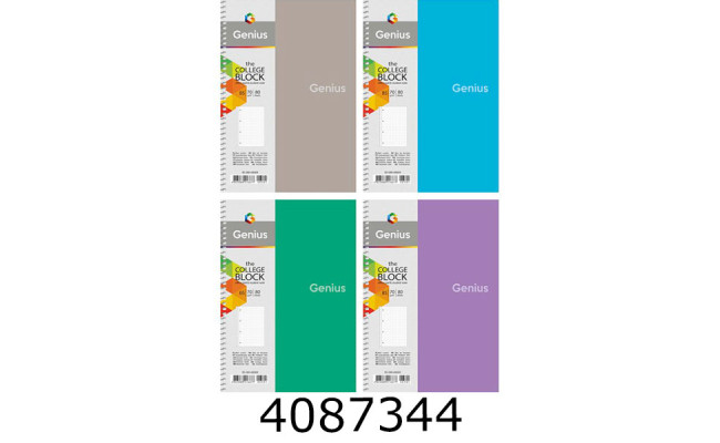 Блокнот на спір. збоку В5 80 арк. кл. Школярик 70г/м2 пластик Genius (4) B5-080-6802K
