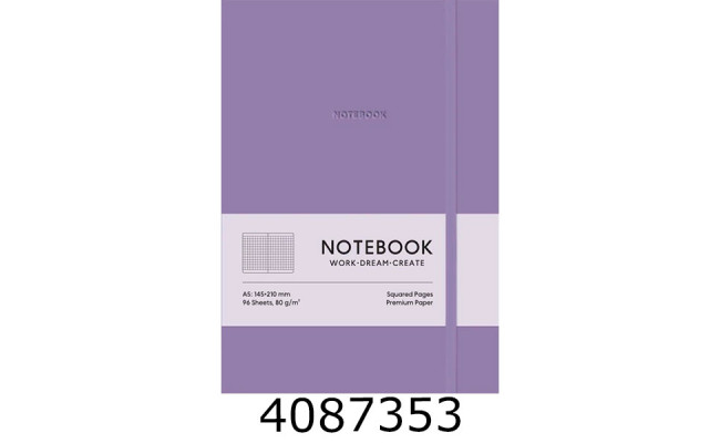 Блокнот А5 96 арк. кл. тв. обкл. Школярик PU крем. блок (12) A5-7116KViolet