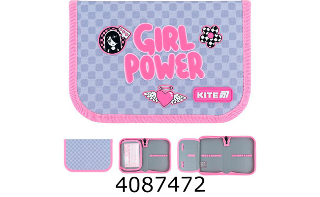 Пенал 1 відд. + 1 відв. Kite 621 Girl's Power (12) K26-621-5