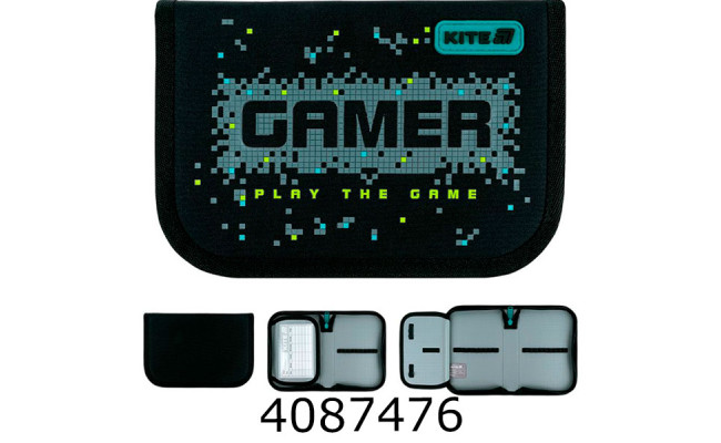 Пенал 1 відд. + 1 відв. Kite 621 Play the Game (12) K26-621-8