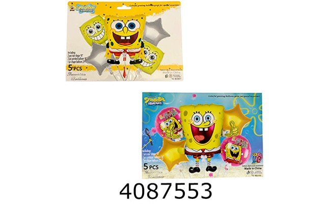 Повітряна фігура набір 5шт фольга SpongeBob TZk5102 147069