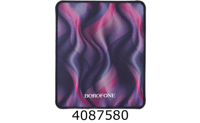 Коврик комп'ютерний Borofone BG12 200*240*2 прогумований чорний-рожевий