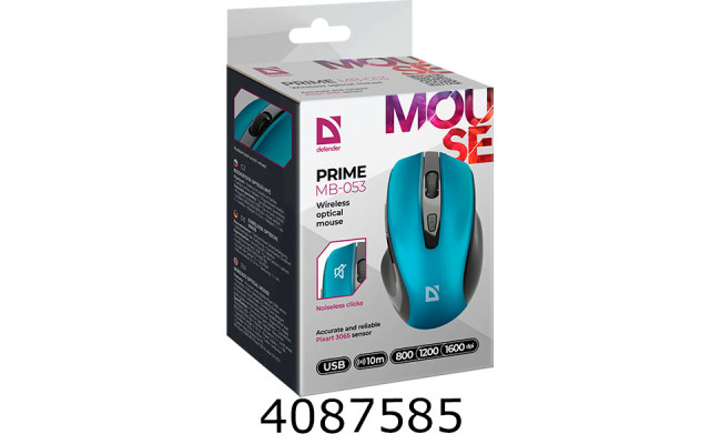 Мишка комп. Defender Prime MB-053 бірюзова 6 кн. бездротова 52054