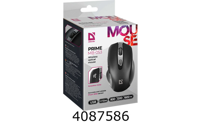 Мишка комп. Defender Prime MB-053 чорна 6 кн. 52053