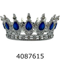 Корона для торта срібло - синя SA1706