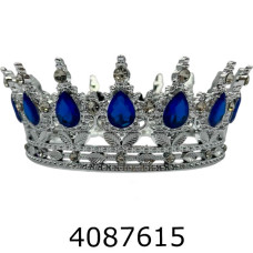 Корона для торта срібло - синя SA1706