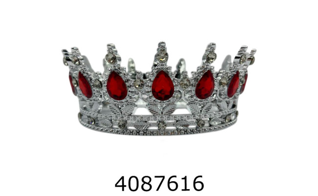 Корона для торта срібло - червона SA1706
