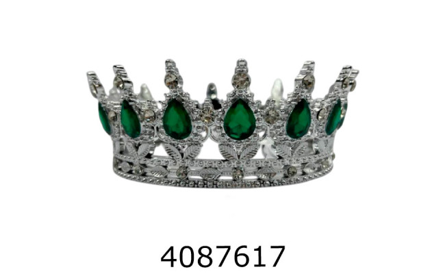 Корона для торта срібло - зелена SA1706