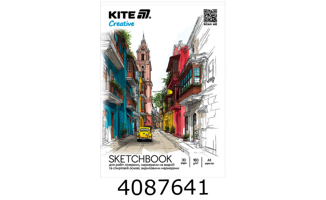 Скетч-бук для маркерів А5 30арк. Kite Creative K-1280
