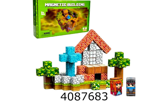 Конструктор магнітний Minecraft 57 дет в коробці 604-1