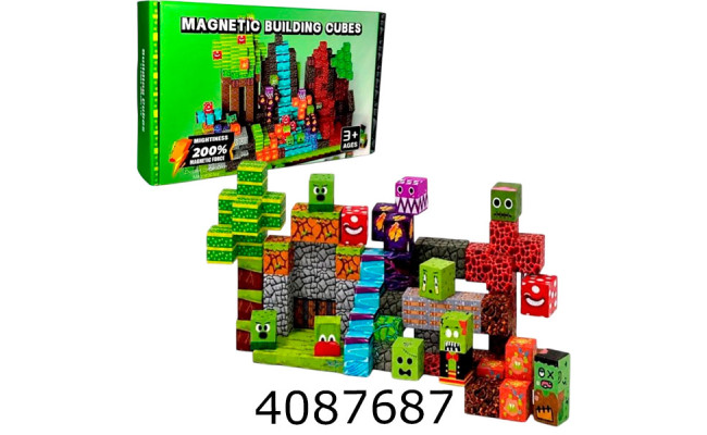 Конструктор магнітний Minecraft 100 дет в коробці 606-1