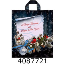 Пакет 38*41 см петля Merry Christmas Снігурі ціна за 25шт. (20)