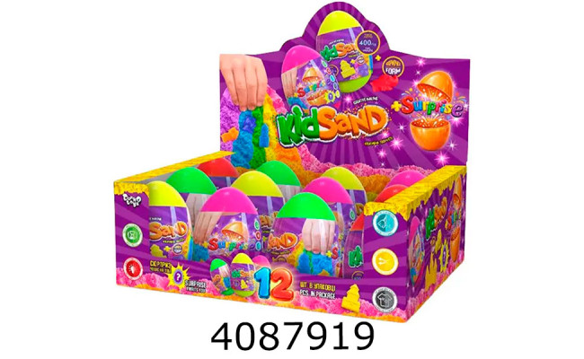Кінетичний пісок 400г в яйці + сюрприз Danko toys (12) KS-06-01