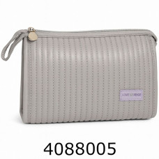 Косметичка стьобана сіра 22*16*8см (200) 2225