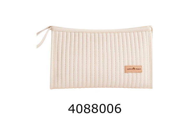 Косметичка стьобана беж 22*16*8см (200) 2225